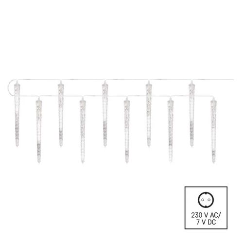 LED Christmas garland – 10x icicle, 3.6 m, outdoor and indoor, cool white, EMOS DCPC01 8592920093856