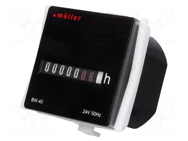 Counter: electromechanical; working time; mechanical indicator MÜLLER LCP-BW24VAC
