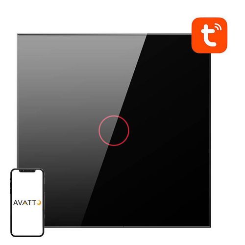 Smart Light Switch WiFi Avatto TS02-EU-B1 1 Way TUYA (black), Avatto TS02-EU-B1