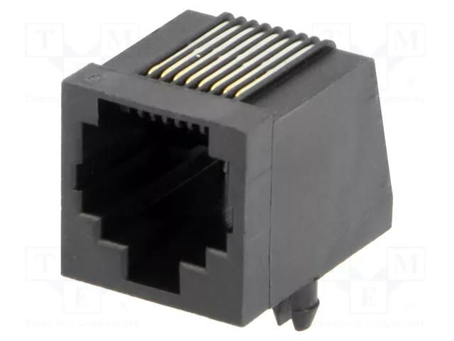 Connector: RJ45; socket; PIN: 8; 8p8c; THT; angled MH CONNECTORS MHRJJ88NFRA