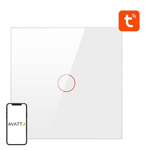 Smart Light Switch ZigBee Avatto ZTS02-EU-W1 1 Way TUYA (white), Avatto ZTS02-EU-W1