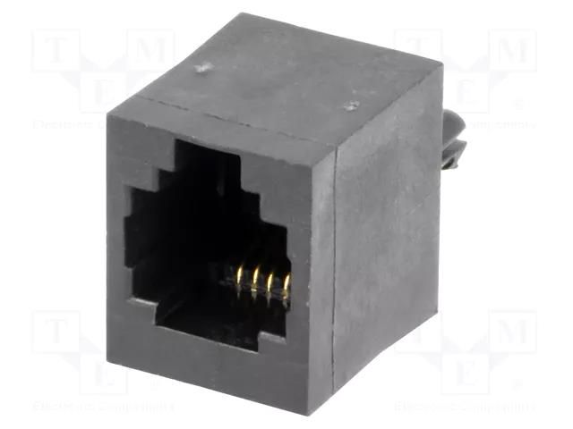 Connector: RJ11; socket; PIN: 4; 6p4c; THT; straight MH CONNECTORS MHRJJ64NFV