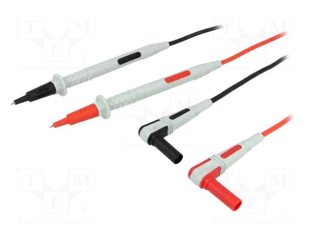 Test leads; Inom: 10A; Len: 1m; red and black; Insulation: silicone AXIOMET AX-TLS-004A