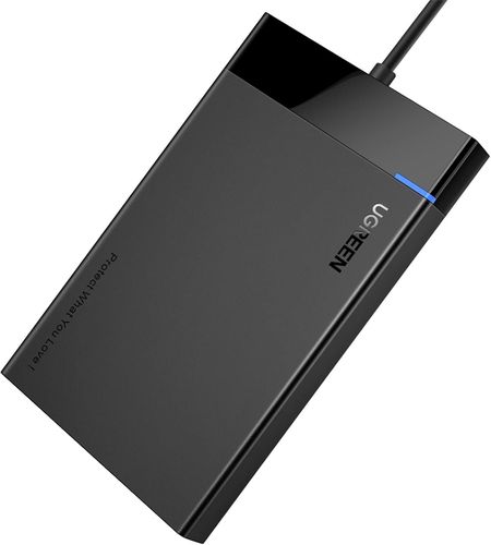 Kõvaketta korpus 2.5" HDD, SSD SATA 3.0 5Gbps koos USB-A kaabliga 0.5m, must UGREEN/30847 6957303838479