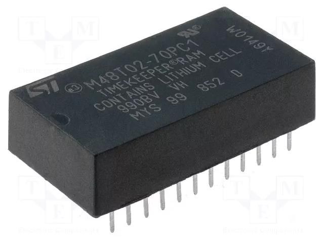 IC: RTC circuit; parallel; NV SRAM; 16kbSRAM; PCDIP24; 4.75÷5.5V STMicroelectronics M48T02-70PC1