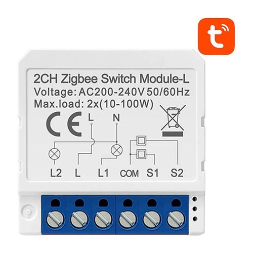 Smart Switch Module ZigBee Avatto LZWSM16-W2 No Neutral TUYA, Avatto LZWSM16-W2