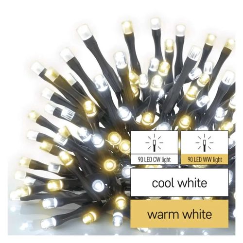 LED Christmas chain, 18 m, outdoor and indoor, warm/cool white, timer, EMOS D4AN06 8592920100080