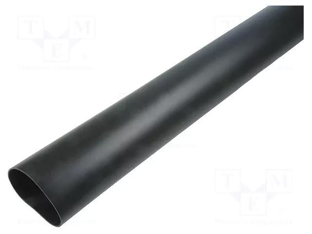 Heat shrink sleeve; glued; 3.5: 1; 63mm; L: 1m; black HELLERMANNTYTON MA47-63/19-BK