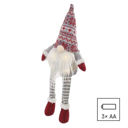 LED Christmas elf – sitting, 27 cm, 3× AA, indoor, warm white, EMOS DCFW03 8592920122006