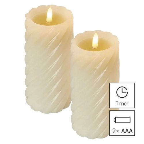 LED decoration – wax candle, 17 cm, 2x AAA, indoor, warm white, 2 pcs, timer, EMOS DCCV17 8592920135105