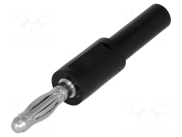 Connector: 4mm banana; adapter; 10A; 70VDC; black; 52mm; 1mΩ ELECTRO-PJP PJPADA1056-N