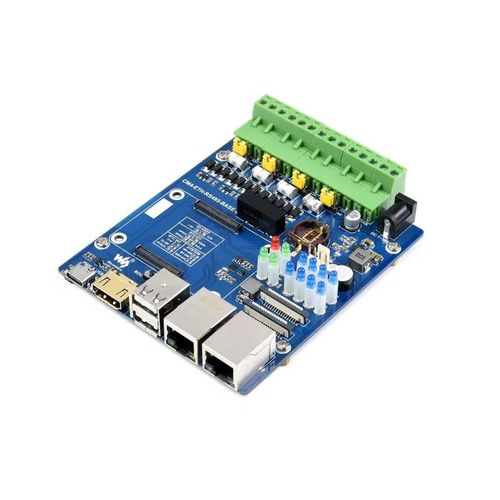 Dual ETH Quad RS485 Base Board (B) - Lead expander for Raspberry Pi Compute Module 4 - Waveshare 2166 WSR-21618 5055652923011