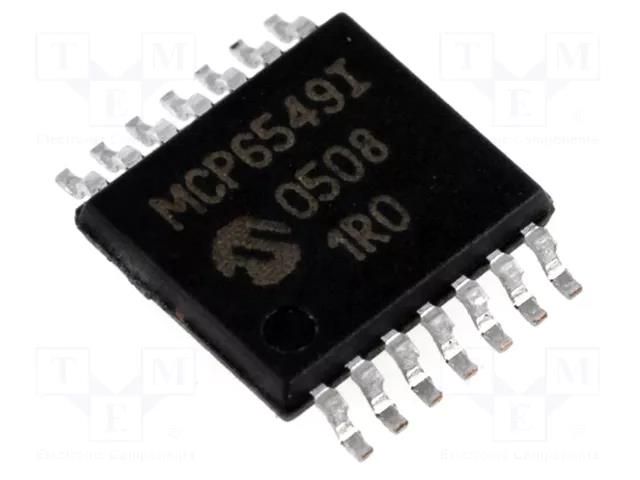 IC: comparator; Cmp: 4; 4us; 1.6÷5.5V; SMT; TSSOP14; tube; Iio: 1pA MICROCHIP TECHNOLOGY MCP6549-I/ST