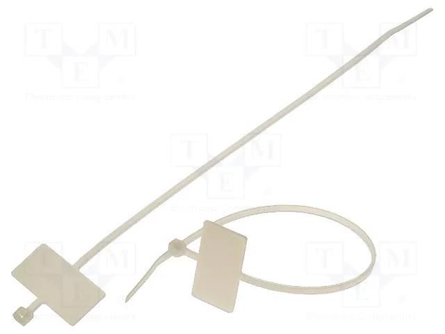 Cable tie; with label; L: 200mm; W: 2.5mm; natural; polyamide; 78.5N KSS WIRING MCV-200S