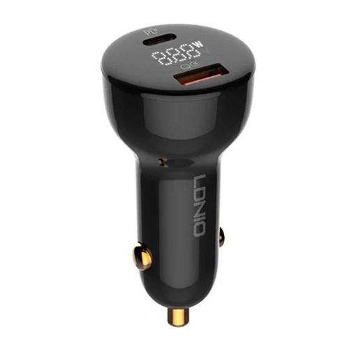 LDNIO C101 Car Charger, USB + USB-C, 100W + USB-C to USB-C Cable (Black), LDNIO C101 Type C-Type C