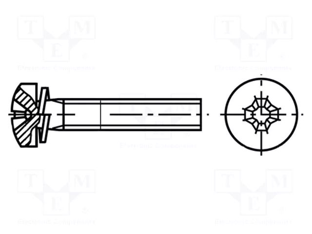 Screw; M3x8; 0.5; Head: cheese head; Phillips; PH1; steel; zinc BOSSARD B3X8/BN1720
