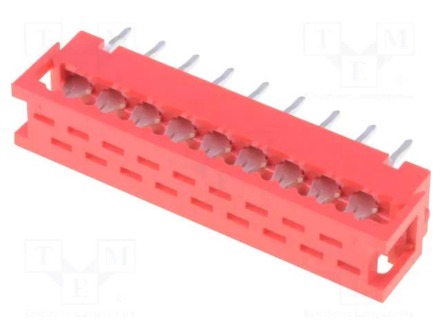 Wire-board; adapter; PIN: 18; IDC,THT; on PCBs,for ribbon cable CONNFLY DS1015-02-18R6