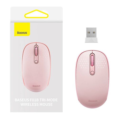 Wireless mouse Baseus F01B Tri-mode  2.4G BT5.0 1600 DPI (pink), Baseus B01055503413-00
