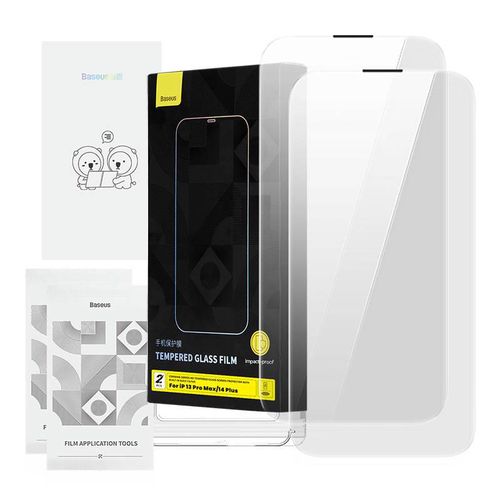 Tempered Glass Baseus Corning for iPhone 13 Pro Max/14 Plus with built-in dust filter, Baseus P60012218201-02