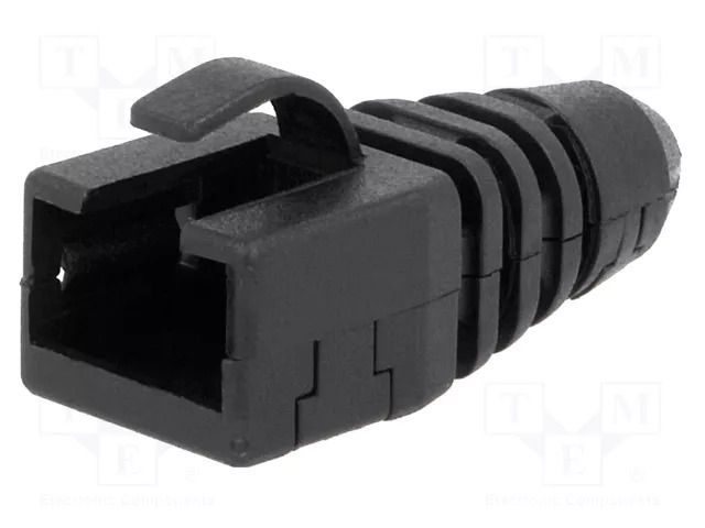 RJ45 plug boot; black MH CONNECTORS MHRJ45SRB-RET-BK