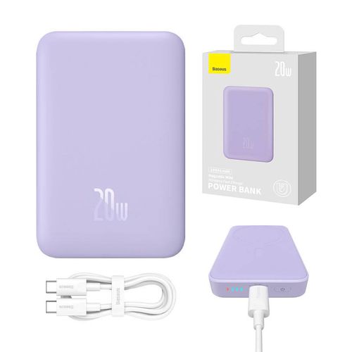 Powerbank Baseus Magnetic Mini 10000mAh, USB-C  20W MagSafe (purple), Baseus PPCX110105