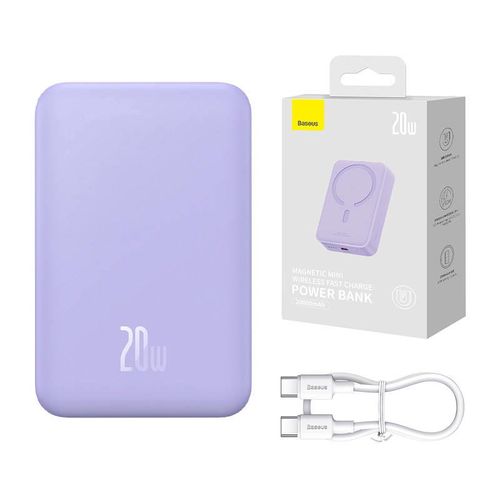 Powerbank Baseus Magnetic Mini 20000mAh, USB-C  20W MagSafe (purple), Baseus PPCX150005