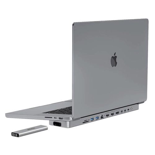 USB-C docking station / Hub for MacBook Pro 16" INVZI MagHub 12in2 with SSD tray (gray), INVZI MH01-16