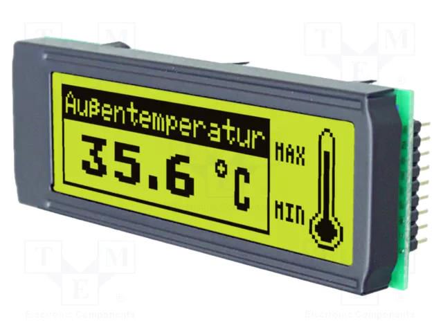 Display: LCD; graphical; 122x32; STN Positive; yellow-green; LED DISPLAY VISIONS EADIP122-5HNLED