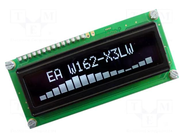 Display: OLED; alphanumeric; 16x2; Dim: 80x36mm; white; PIN: 16; 1x16 DISPLAY VISIONS EAW162-X3LW