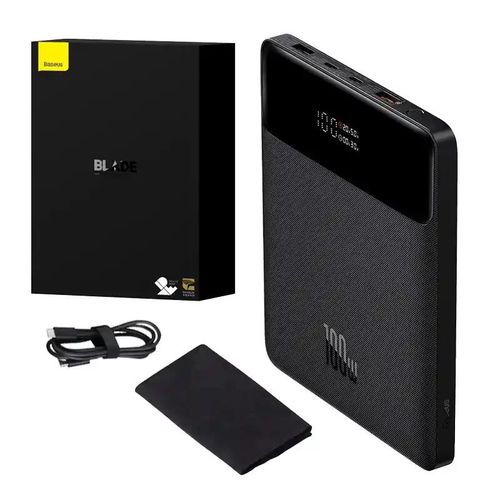 Powerbank Baseus Blade 20000mAh 2xUSB, 2xUSB-C + cable USB-C  100W (black), Baseus PPBL000201