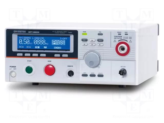 Safety tester; Utest: 0.1÷5kVAC; Resolution: 240x48; True RMS AC GW INSTEK GPT-9601