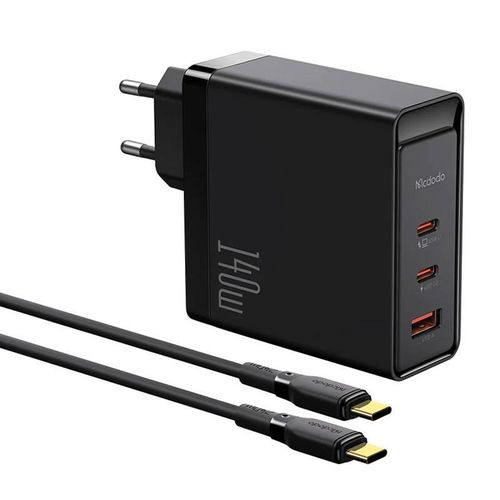 Charger GaN 140W Mcdodo CH-2913, 2x USB-C, USB-A (black), Mcdodo CH-2913