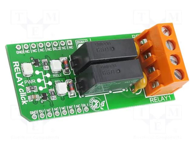 Click board; prototype board; Comp: G6D1AASI-5DC; relay; 5VDC MIKROE MIKROE-1370