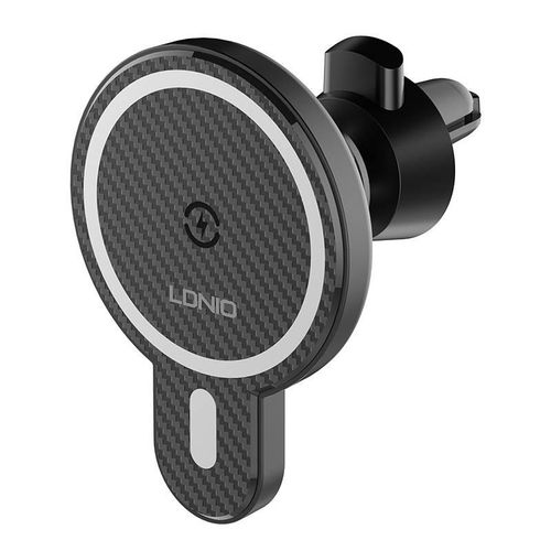 LDNIO Car Mount ,MA20 with inductive charger 15W and metal ring (Black), LDNIO MA20 with metal ring