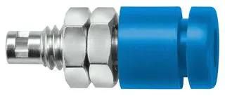 CONN, BANANA, JACK, 10A, BLUE, SOLDER IBU 2011 NI / BL