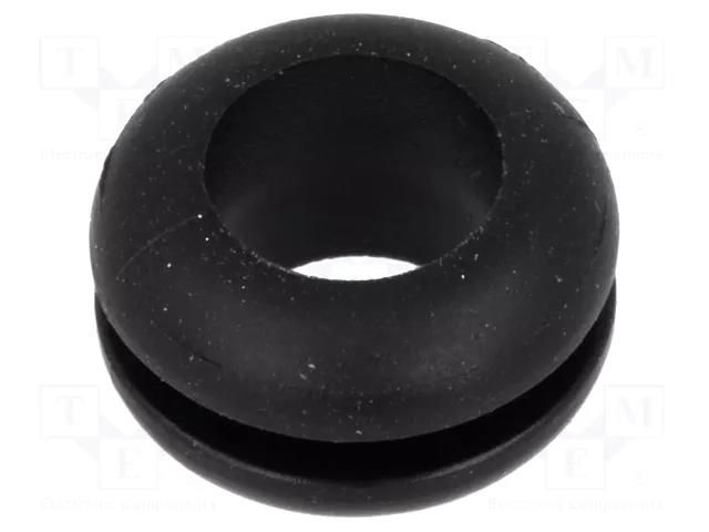 Grommet; Ømount.hole: 9.5mm; Øhole: 8mm; PVC; black; -30÷60°C HELLERMANNTYTON HV1208
