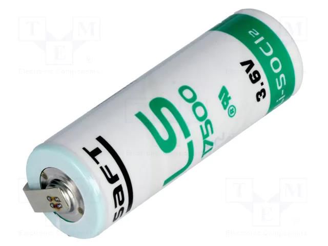Battery: lithium; A,R23; 3.6V; 3600mAh; non-rechargeable; Ø17x50mm SAFT SAFT-LS17500CNR