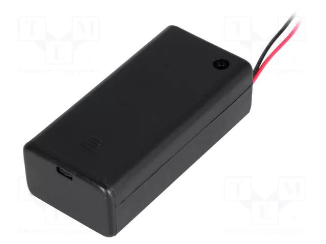 Holder; 6F22,6LR61; Batt.no: 1; cables; black; 150mm; with switch COMF SBH-9VAS