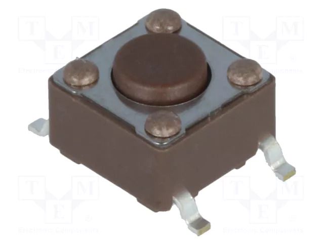 Microswitch TACT; SPST-NO; Pos: 2; 0.05A/12VDC; SMT; none; 1.6N DIPTRONICS DTSM-61N-V-B