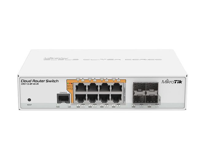 MikroTik CRS112-8P-4S-IN | Switch | 8x RJ45 1000Mb/s, 4x SFP, MIKROTIK CRS112-8P-4S-IN 4752224002105