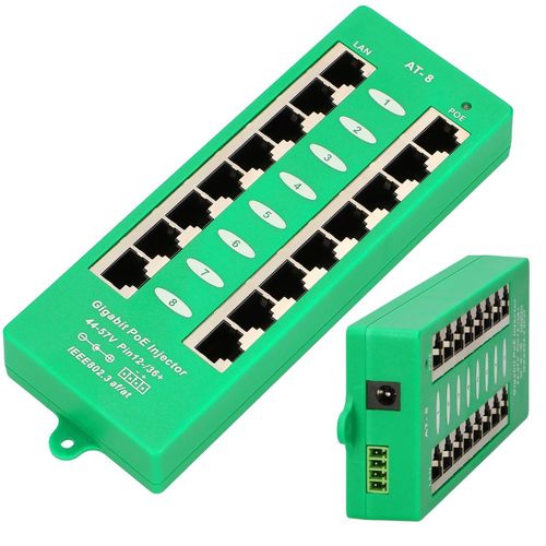 Extralink 8 Port | Gigabit PoE Injector | Active, 8 ports Gigabit 802.3at/af, Mode A, EXTRALINK EX.12561 5903148912561