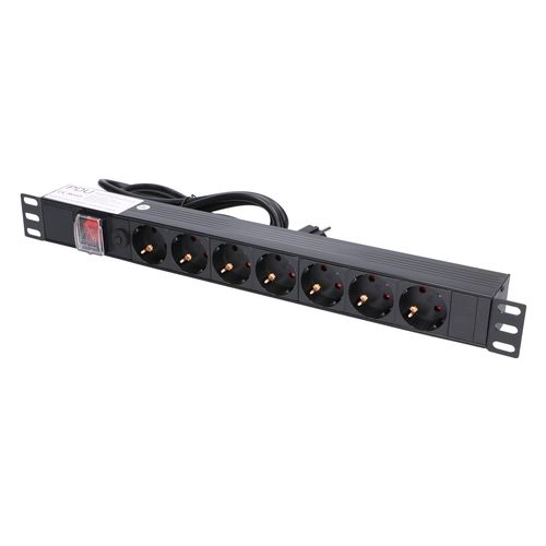 Extralink EXPDU7EU SW | Power strip | 19" 1U, 7 EU sockets, with switch, 2m, EXTRALINK EX.12967 5903148912967