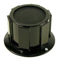 KNOB, ROUND SKIRTED, 25.4MM, BLACK MP1600