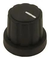 KNOB, BLACK, 6MM SPLINE, BLACK CAP MP3480