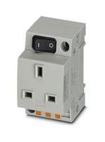 MAINS SOCKET, 2P+E, 13A, 250V, DIN RAIL 0804069