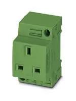 MAINS SOCKET, 2P+E, 13A, 250V, DIN RAIL 0804052