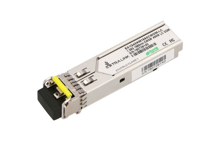 Extralink SFP 1.25G | SFP CWDM Module | 1,25Gbps, 1550nm, single mode, 40km, LC, DOM, EXTRALINK EX.13612 5903148913612