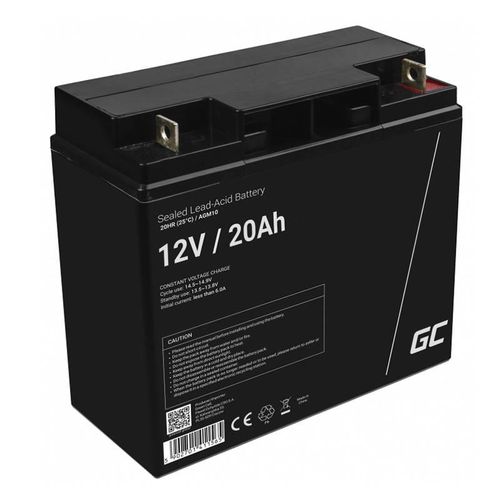 Rechargeable Battery AGM VRLA Green Cell AGM10 12V 20Ah (for lawn mower, boat, motor, cart), Green Cell AGM10