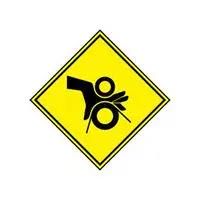 SAFETY SIGN, PET, 50.8MM W X 50.8MM H PPS0202B493