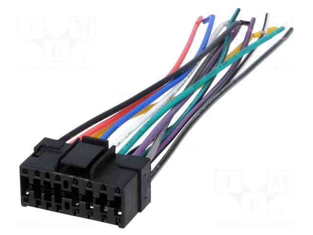 Connector; with leads; JVC; PIN: 16 4CARMEDIA ZRS-61